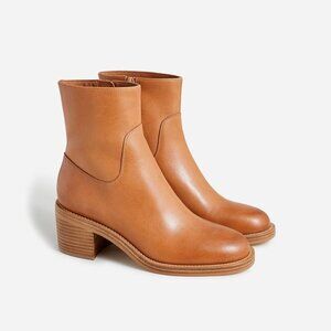 J. Crew Size 7 stacked heel ankle boots, burnished sand leather